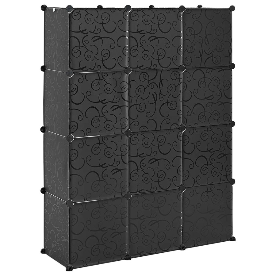 Modular Cabinet with 9 Compartments 109x36,5x143 cm Black and White