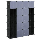 Modular Cabinet 14 Compartments Black and White 37x146x180.5 cm