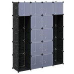 Modular Cabinet 14 Compartments Black and White 37x146x180.5 cm