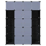 Modular Cabinet 14 Compartments Black and White 37x146x180.5 cm