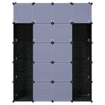 Modular Cabinet 14 Compartments Black and White 37x146x180.5 cm