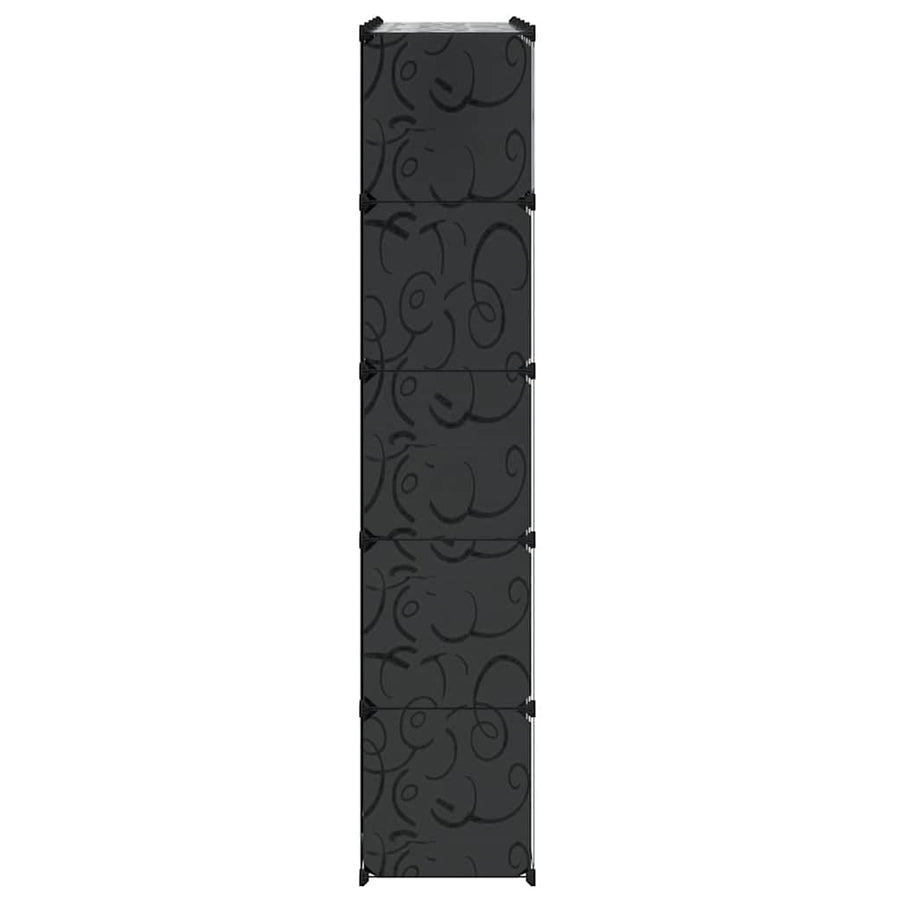 Modular Cabinet 14 Compartments Black and White 37x146x180.5 cm