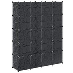 Modular Cabinet 14 Compartments Black and White 37x146x180.5 cm