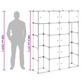 Modular Cabinet 14 Compartments Black and White 37x146x180.5 cm