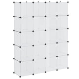 Modular Cabinet 14 Compartments White 37x146x180.5 cm - Rear View