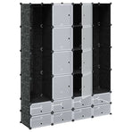 Modular Cabinet 18 Compartments Black and White 37x146x180.5 cm
