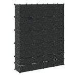 Modular Cabinet 18 Compartments Black and White 37x146x180.5 cm