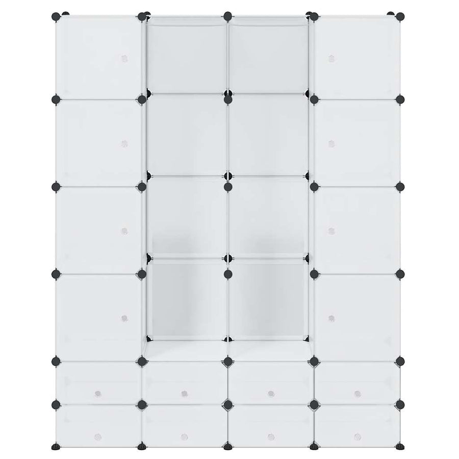 Modular Cabinet 18 Compartments White 37x146x180.5 cm