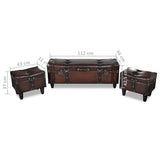 Storage Bench Set 3 pcs Brown - Extra Image