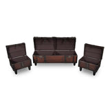 Storage Bench Set 3 pcs Brown - Top-Down View