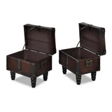 Storage Bench Set 3 pcs Brown - Close-Up Angle