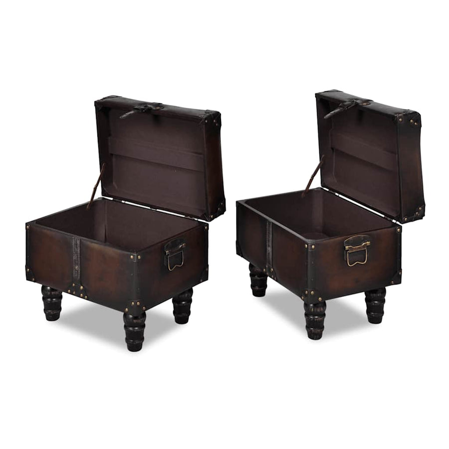 Storage Bench Set Brown 3 pcs