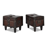 Storage Bench Set 3 pcs Brown - Low Angle