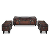 Storage Bench Set 3 pcs Brown - Extra Image
