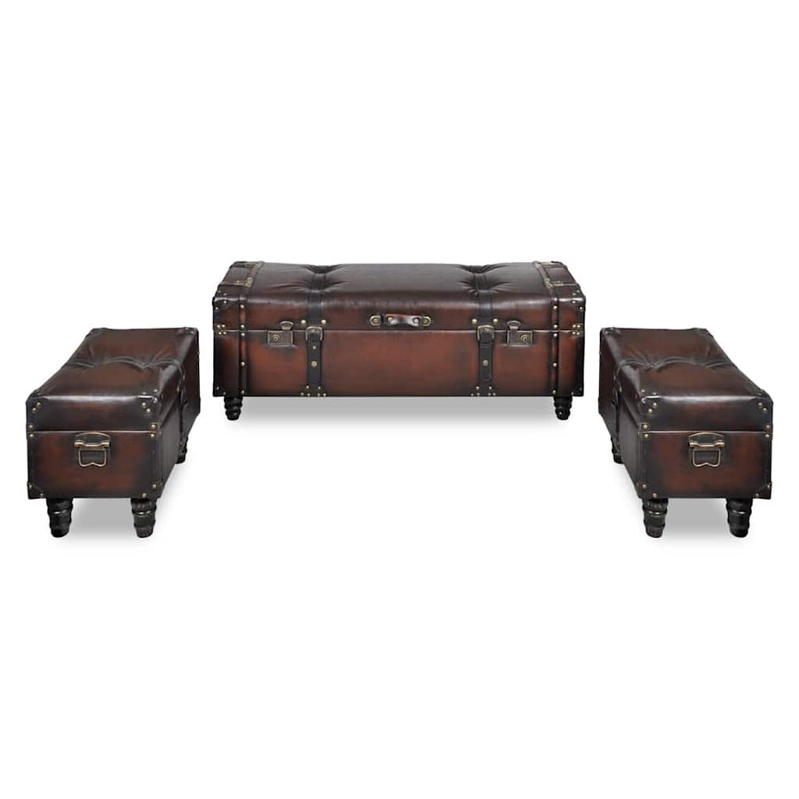 Storage Bench Set Brown 3 pcs