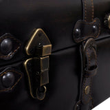 Long Storage Bench Brown MDF and Leather - 45-Degree Angle