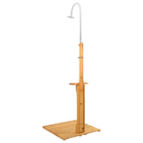 Wooden Garden Shower - Top-Down View