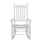 Rocking Chair with Curved Seat White Wood