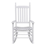 Rocking Chair with Curved Seat White Wood