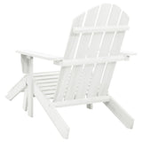 Garden Chair with Ottoman Wood White - Top-Down View