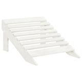 Garden Chair with Ottoman Wood White - 45-Degree Angle