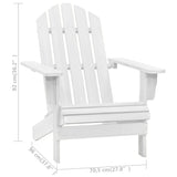 Garden Chair Wood White - Rear View