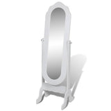 Free Standing Mirror White Adjustable - Front View