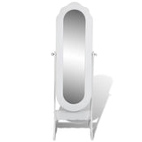 Free Standing Mirror White Adjustable - Side View