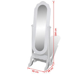 Free Standing Mirror White Adjustable - Low Angle
