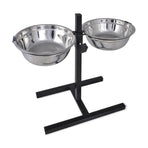 Adjustable Double Diner Pet Dog Feeding Stand & 2x4.1L Bowls