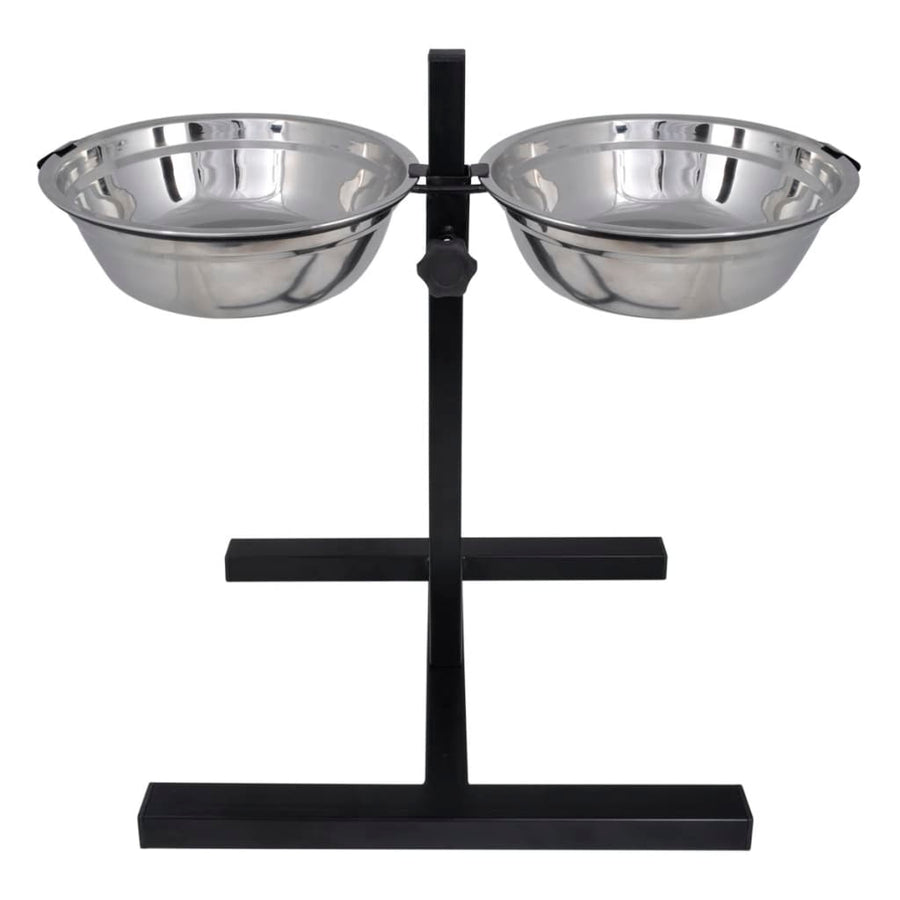 Adjustable Double Diner Pet Dog Feeding Stand & 2x4.1L Bowls