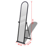 Free Standing Floor Mirror Full Length Rectangular Black - Rear View