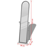 Free Standing Floor Mirror Full Length Rectangular Grey - Rear View