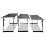 Pasting Table 3 pcs Foldable Height Adjustable - Side View