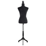 Ladies Bust Display Black Female Dressmakers Dummy Mannequin - Front View