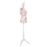 Ladies Bust Display Mannequin Cotton White With Rose - Side View