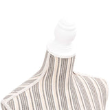 Ladies Bust Display Mannequin Linen With Stripes - 45-Degree Angle