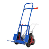 Folding Sack Truck with 6 Wheels Blue - Front View