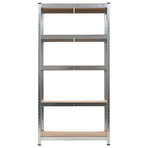 5-Layer Storage Shelf Silver Steel&Engineered Wood
