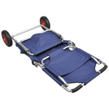 Beach Trolley with Wheels Portable Foldable Blue - Top-Down View