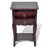 Nightstand with 2 Drawers Brown - 45-Degree Angle