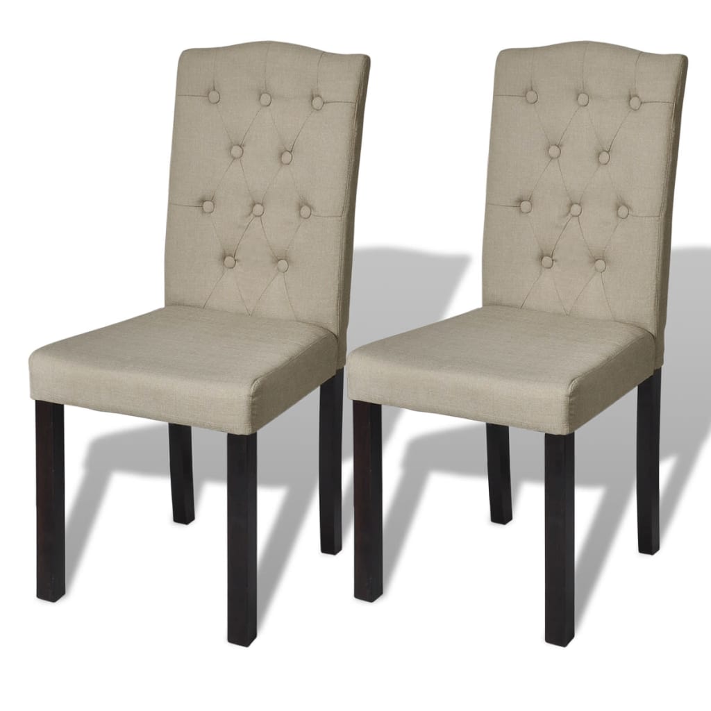 Dining Chairs 2 pcs Camel Fabric