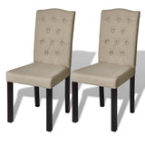Dining Chairs 2 pcs Camel Fabric