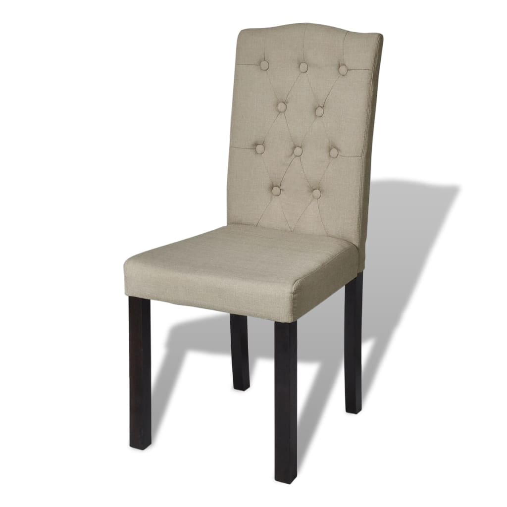 Dining Chairs 2 pcs Camel Fabric