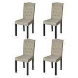 Dining Chairs 4 pcs Camel Fabric