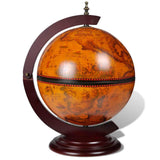 Tabletop Globe Bar Wine Stand Eucalyptus Wood - Front View