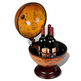 Tabletop Globe Bar Wine Stand Eucalyptus Wood - Top-Down View