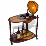 Globe Bar Wine Stand Eucalyptus Wood Freestanding - Side View