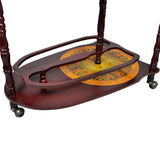 Globe Bar Wine Stand Eucalyptus Wood Freestanding - Top-Down View