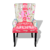 French Chair with Patchwork Design Fabric - Front View